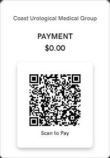 QR code to pay your bill at Coast Urological Medical Group